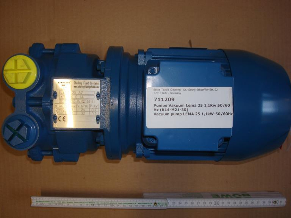 Vacuum Pump Lema 25 1,1Kw 50/60 Hz M 21-26-30, rebuilt