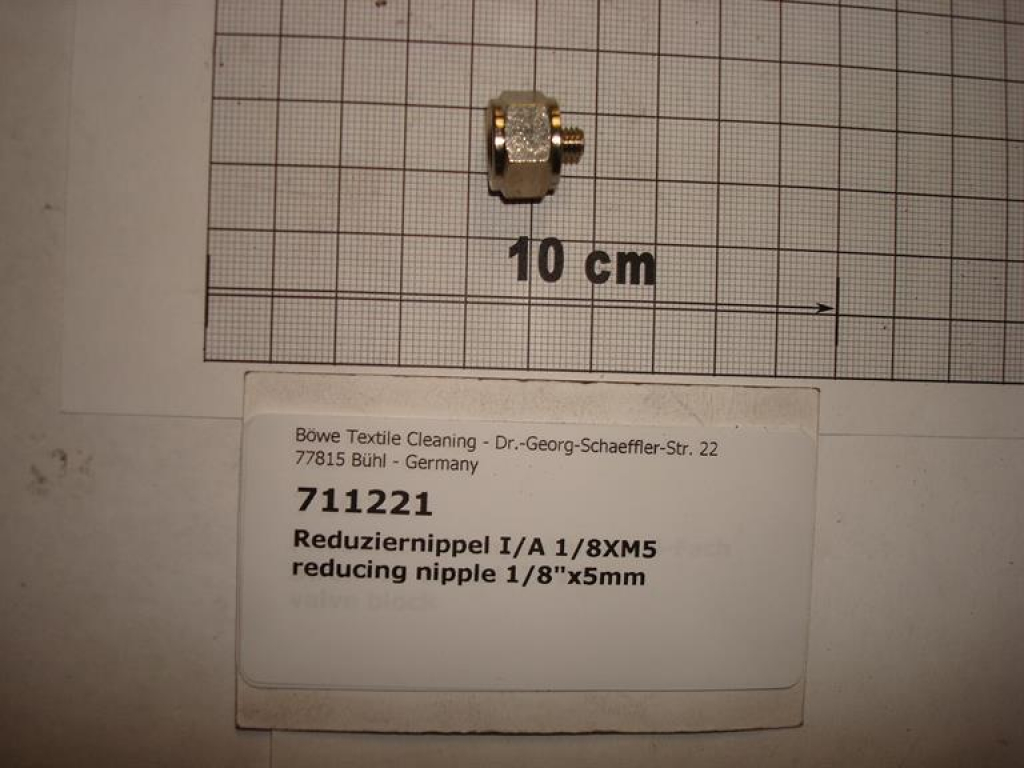 Reducing nipple cylindrical,I/O,G1/8"xM5,nickel-plated brass