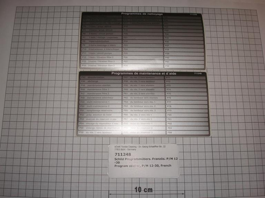 Program sticker PLC French,P/M12-30,2 stickers