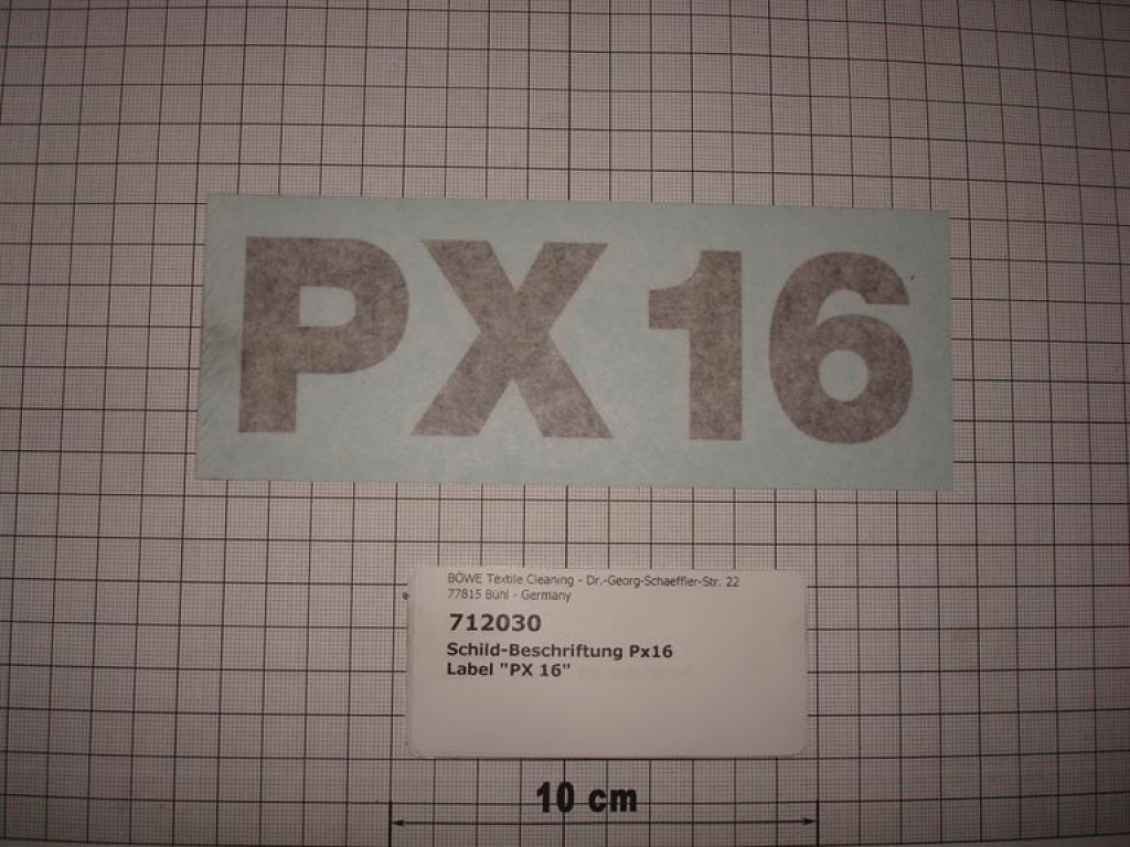 Schild,Beschriftung,"PX16",selbstklebend