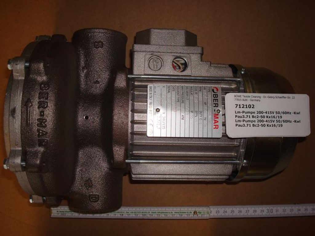 Lösemittelpumpe,1 1/4"x1 1/4",200/415V-50Hz, KWL,BM,KX16,KX19