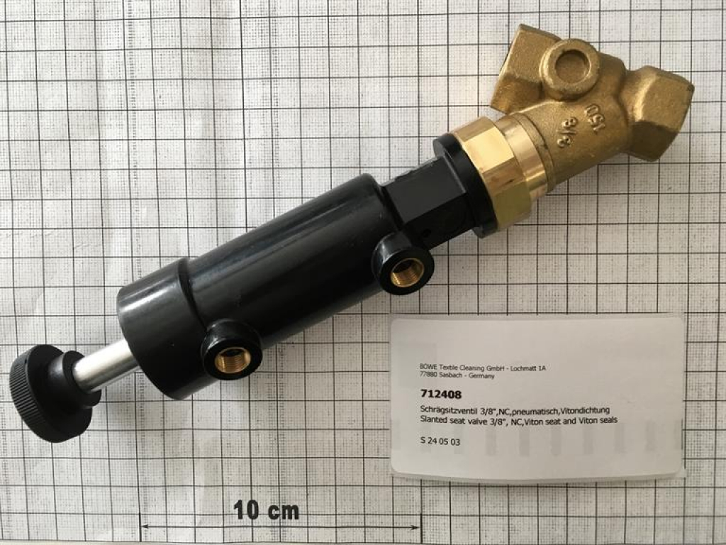 Slanted seat valve,3/8",NC,pneumatic,viton gasket