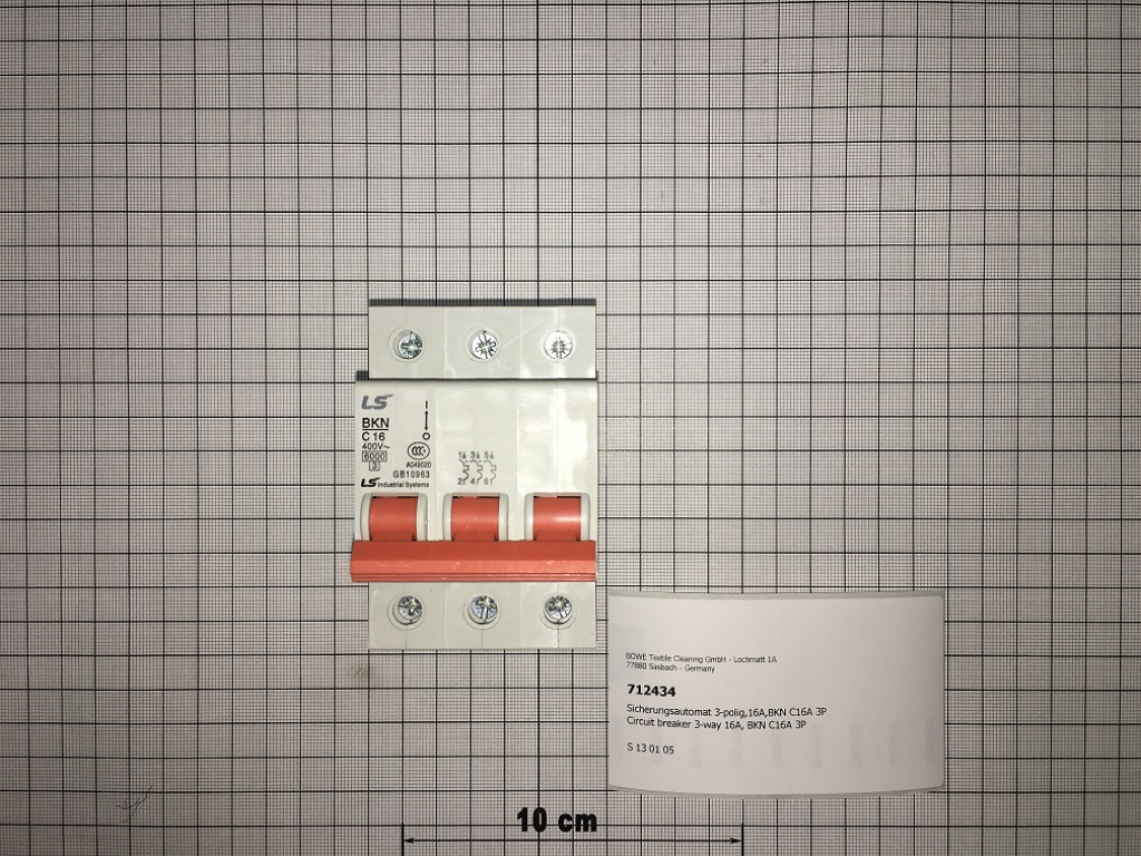 Circuit breaker 3-pole,16A,BKN C16A 3P