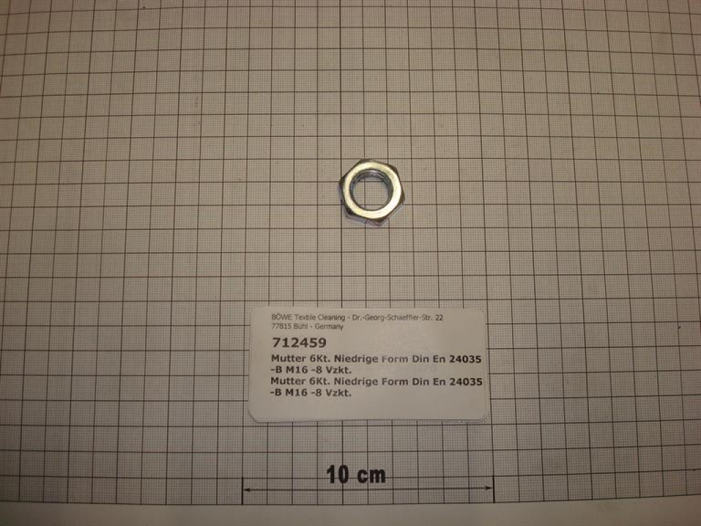 Hexagon nut,DIN EN 24035-B,M16,galvanized