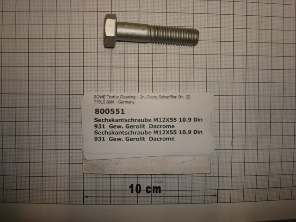Hexagon screw DIN931,M12x55mm,10.9,galvanized