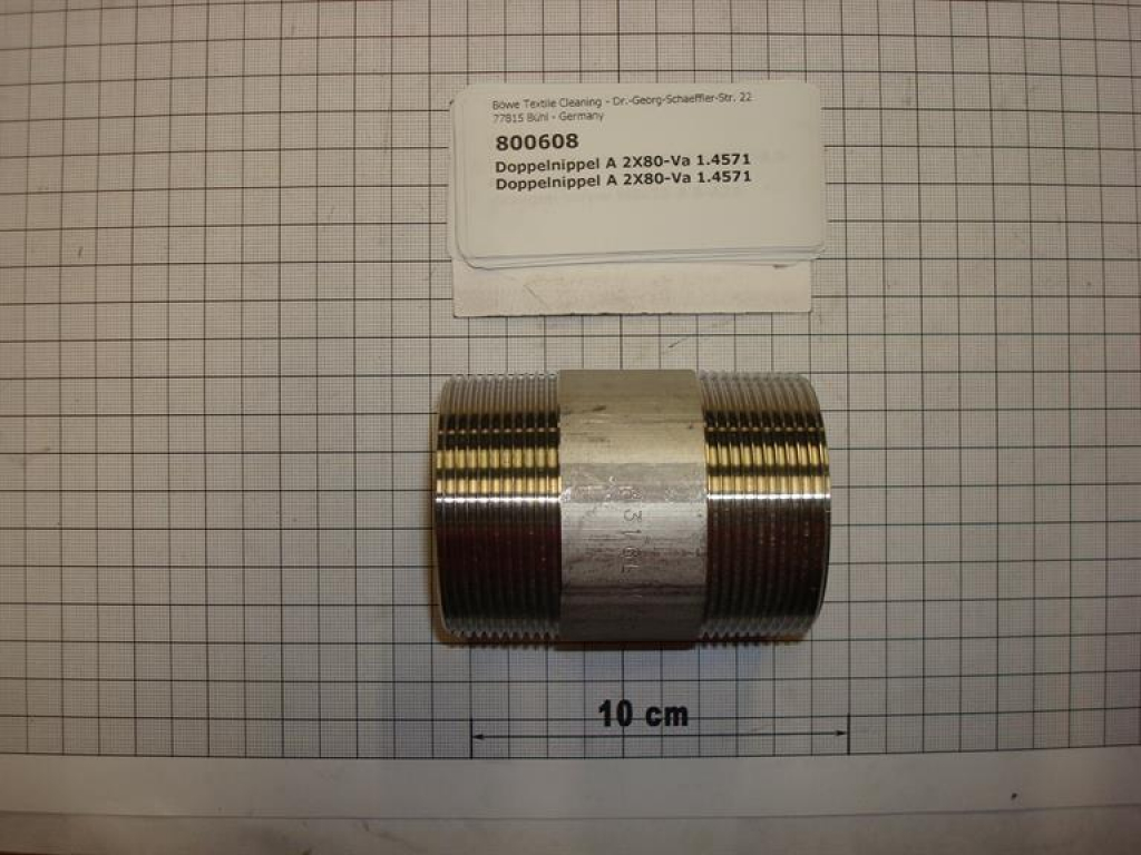Doppelnippel,NIPV4A5008,2"x80mm, Edelstahl 1.4571