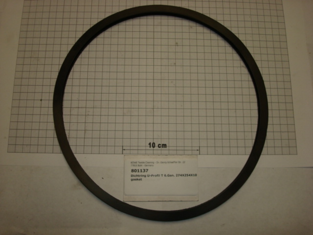 Gasket,round,u-profile,254x274x10mm,tank sightglass,P/M21-30,P100