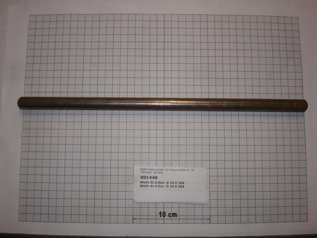 Shaft for drive motor, 16x365, P/M 21-26-30