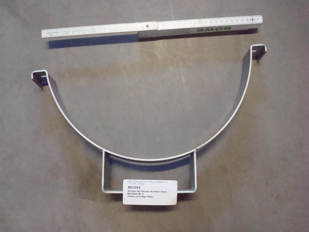 Clamp,filter bracket,DM370mm,top/rear cartridge filter,semicircle w.foot