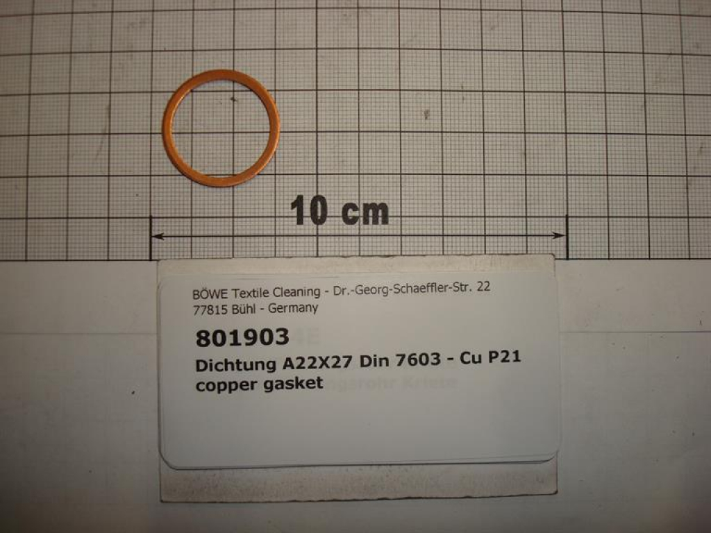 Copper gasket 22x27 