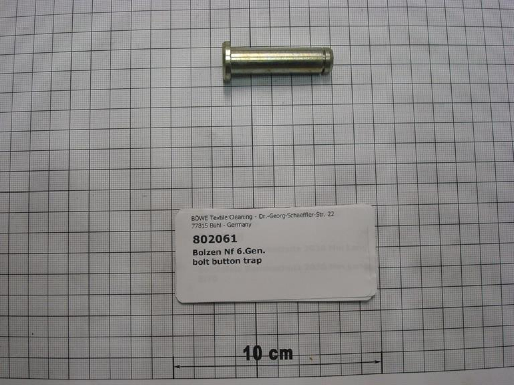 Bolt for button trap 12mm