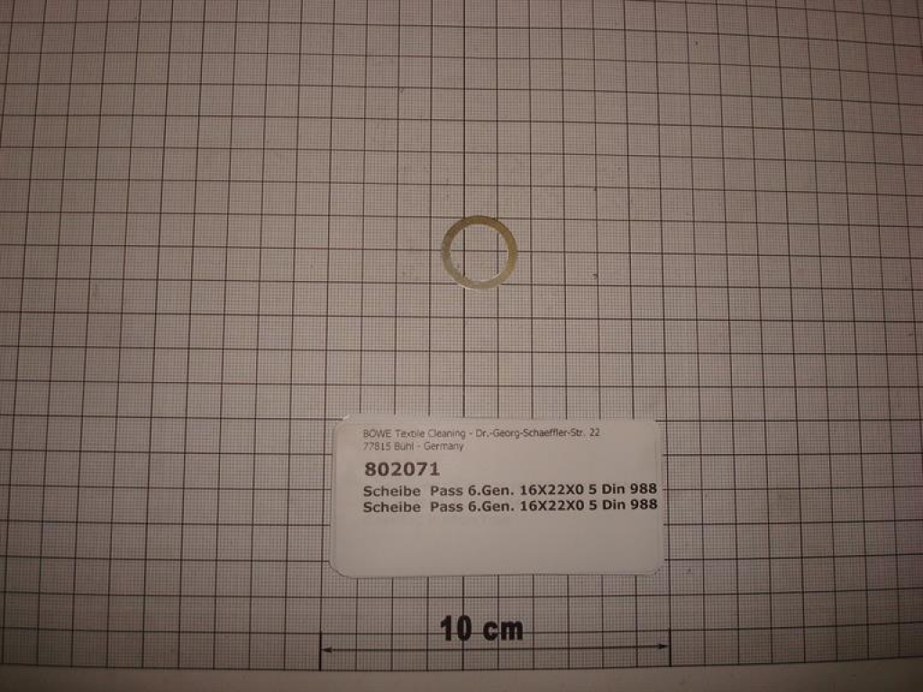 Adjusting washer,16x22x0,5mm,galvanized,DIN988