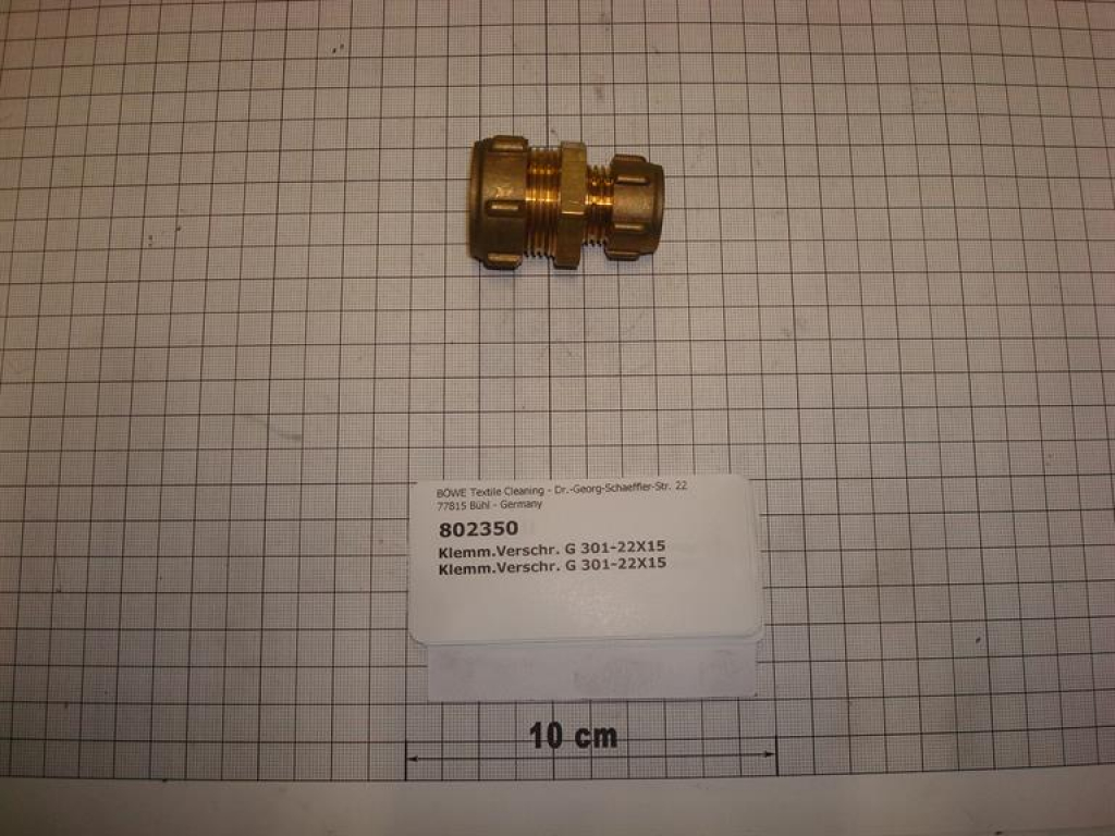 Klemmringverschraubung,gerade, 301-22x15mm