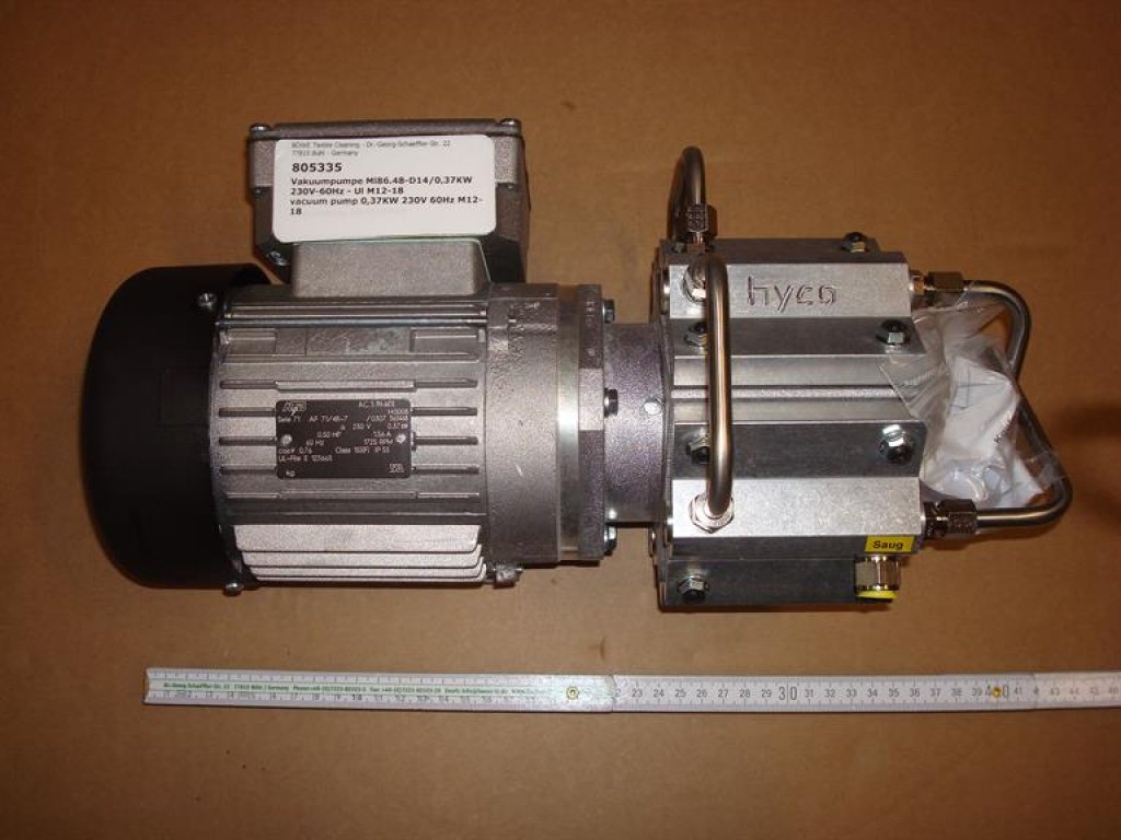 Vacuum pump,Hyco,230V-60Hz,M12-18,UL,USA,repaired