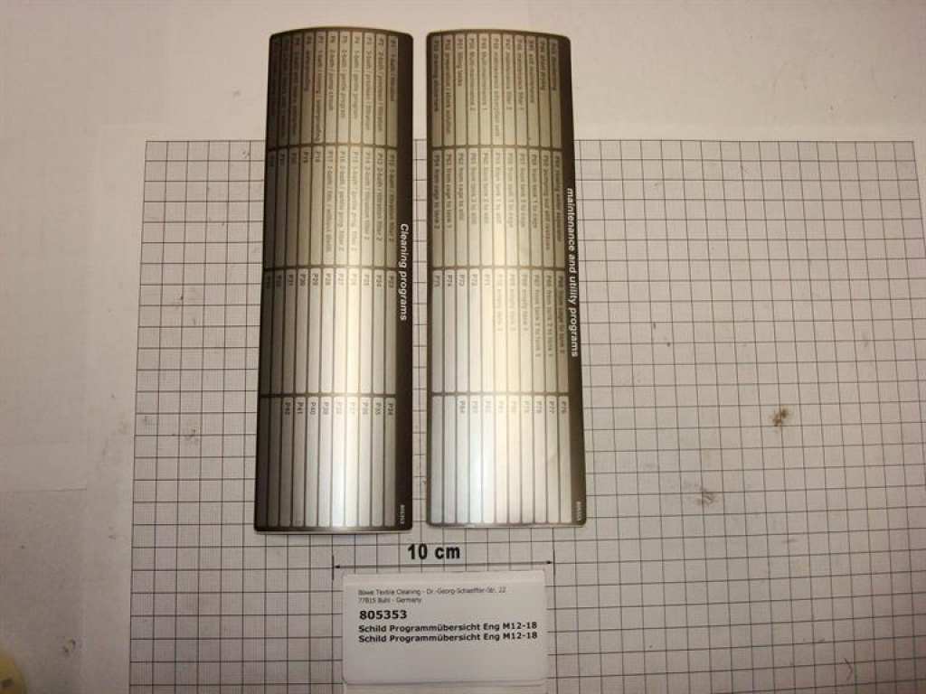 Priogram sticker English, P/M 12-30, CS3000