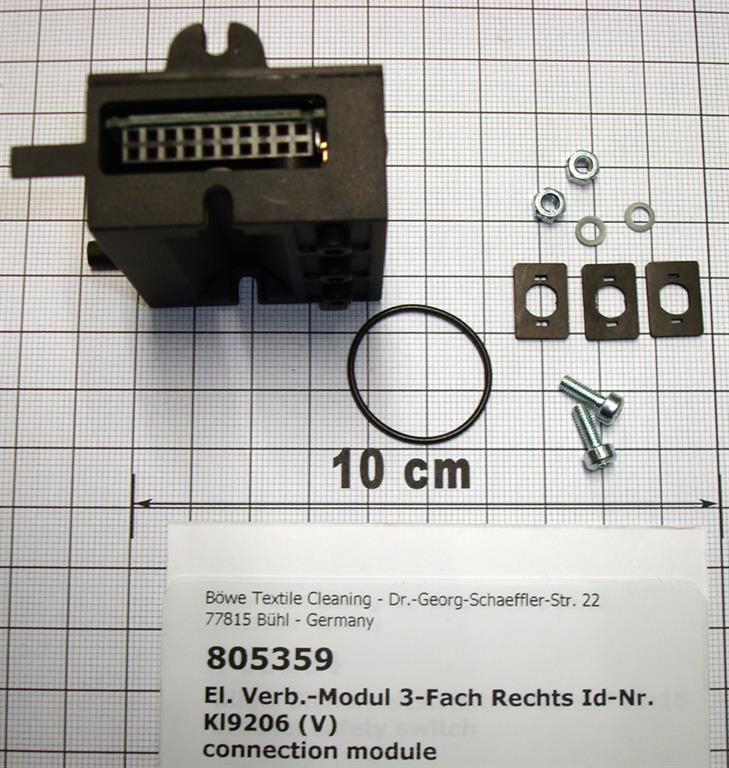 Connection module for valve block