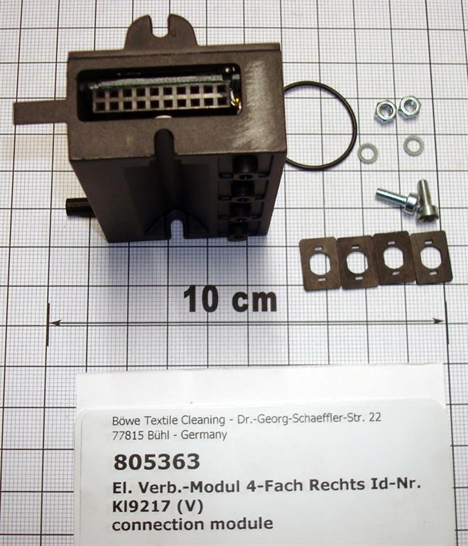 Connection module for valve block