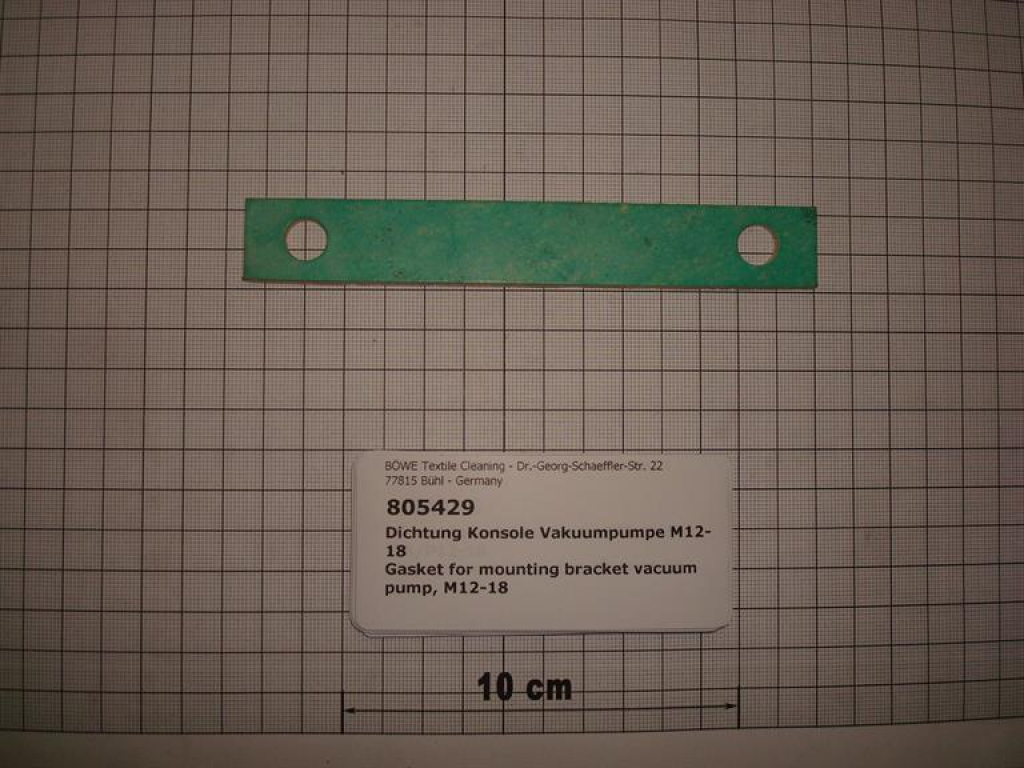 Gasket for mounting bracket vacuum pump, M 12-15-18