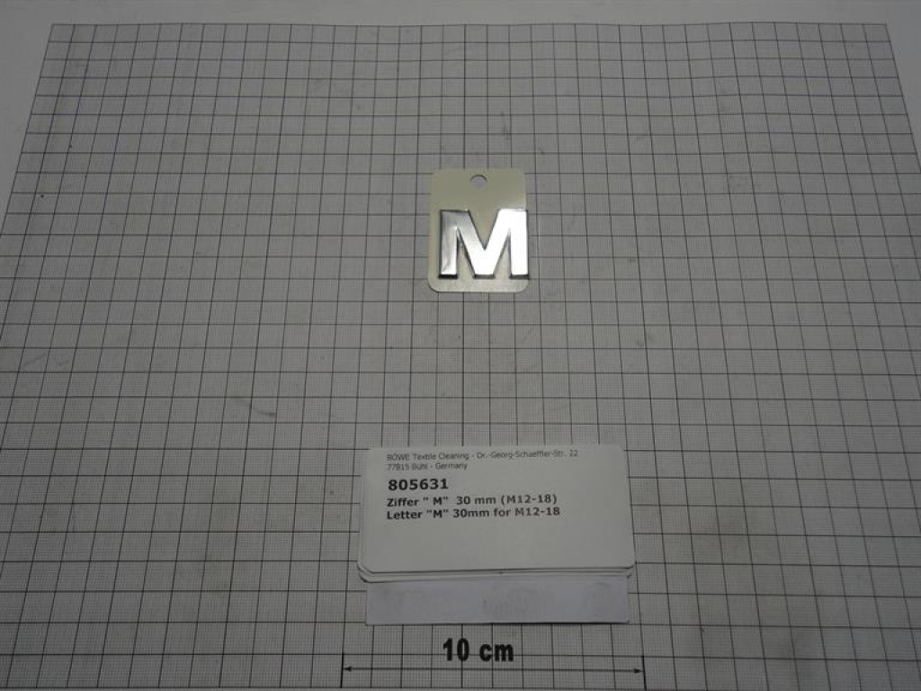 Letter,"M",30mm,chrome