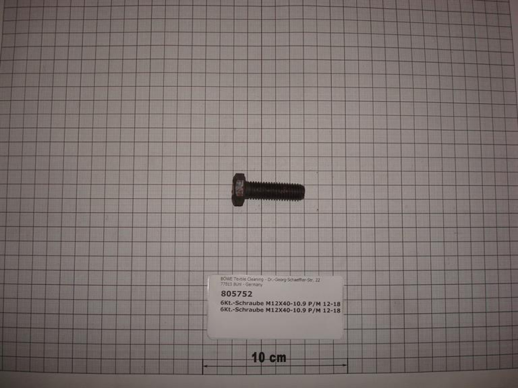 Hexagon screw DIN933,M12x40mm,10.9,galvanized, P/M12-18