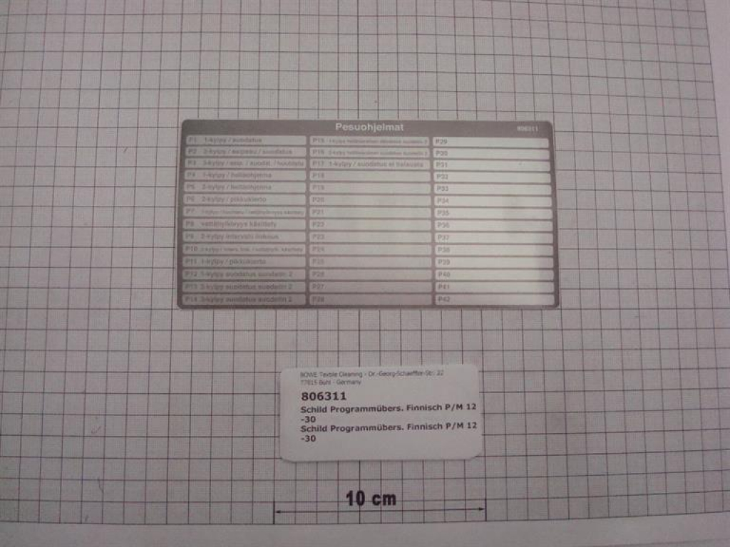 Program sticker Finnish, P/M 12-30, PLC