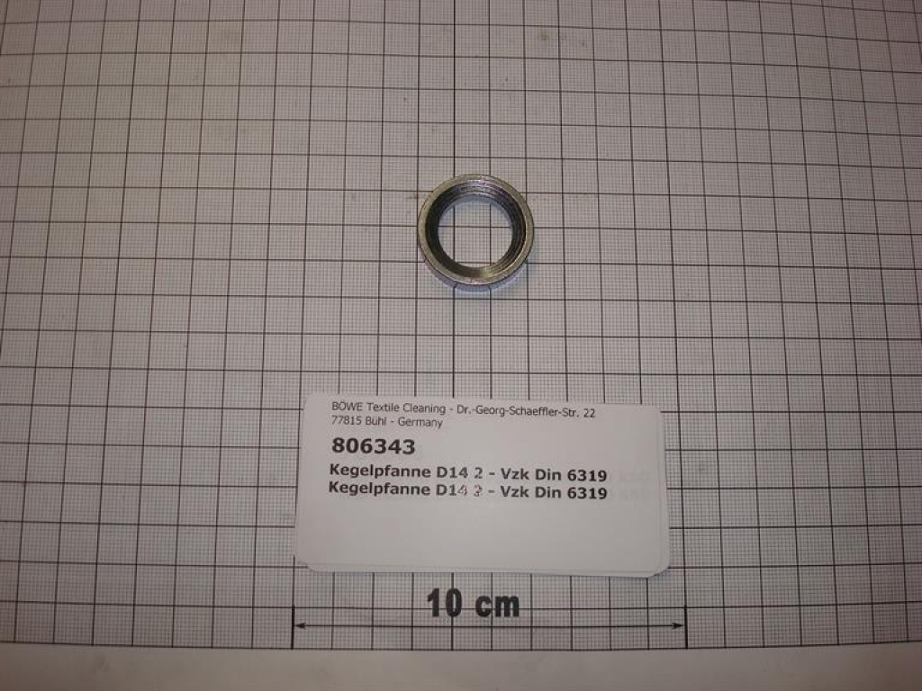 Kegelpfanne,19x30x6,2mm,D19,verzinkt DIN6319