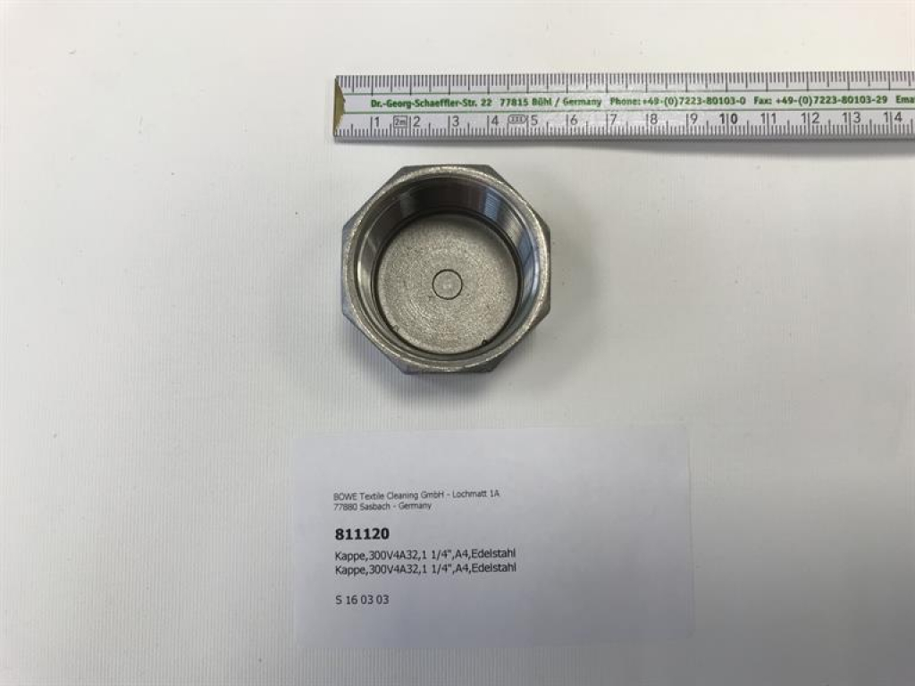 Cap,300V4A32,1 1/4",A4,stainless steel