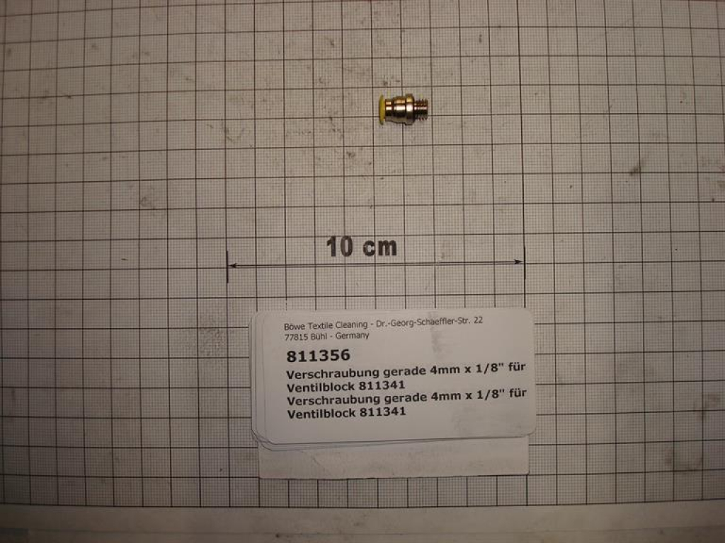 Einschraub-Steckverbinder,gerade,M7x4mm, Messing,für Parker Ventilblock 811341