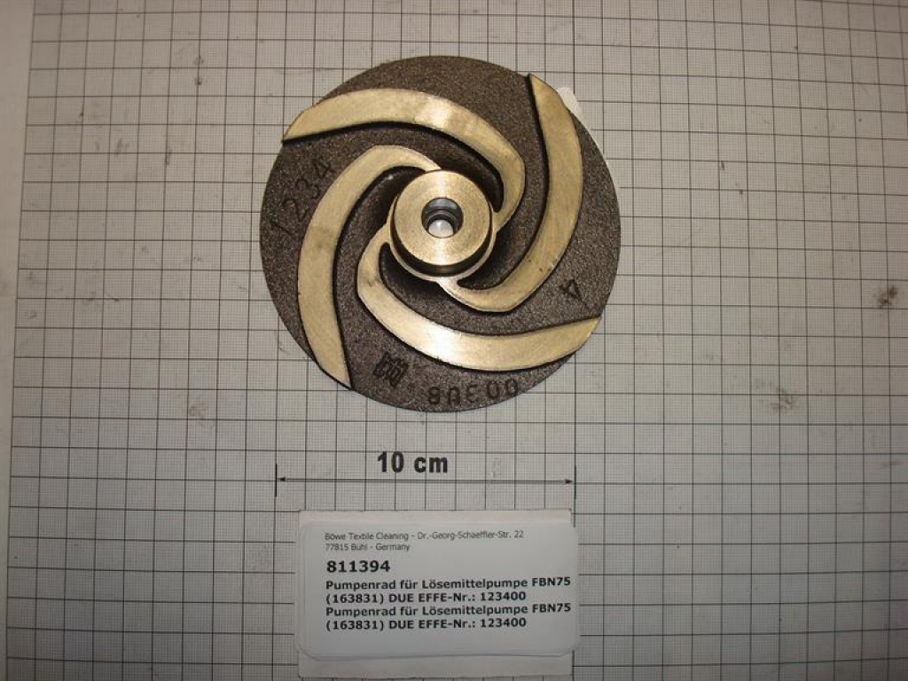 Pump wheel,M10/12x120x24mm,4 floods,solvent pump,50Hz,FF,123536E