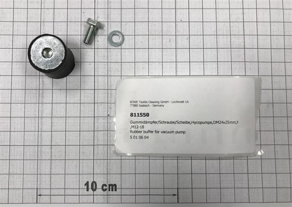 Rubber buffer,f. Hyco- DUEEFFE vacuum pumps,DM24x28mm,(4 pcs. needed),M12-30,Comet