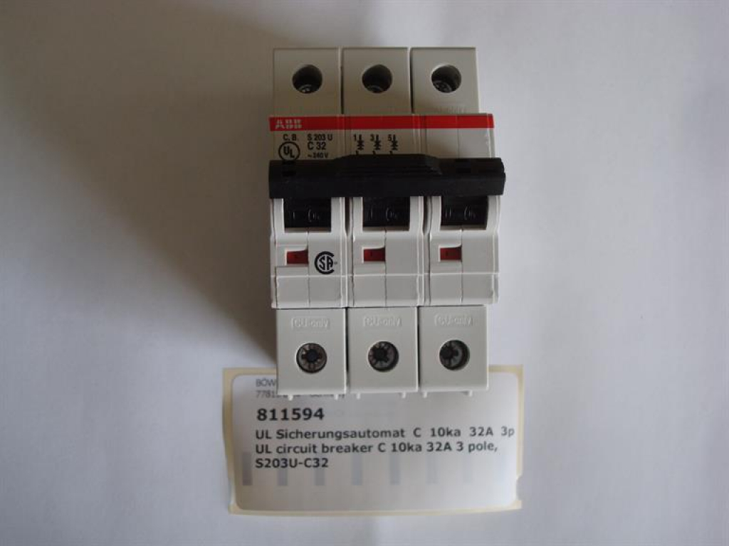 UL circuit breaker C 10ka 32A 3 pole, S203U-C32