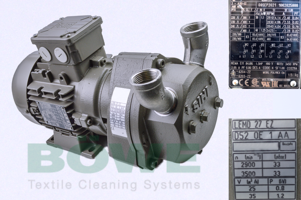 Vacuum pump,Lema 25,230V-50/60Hz,1,1KW,UL,M21-30 for all