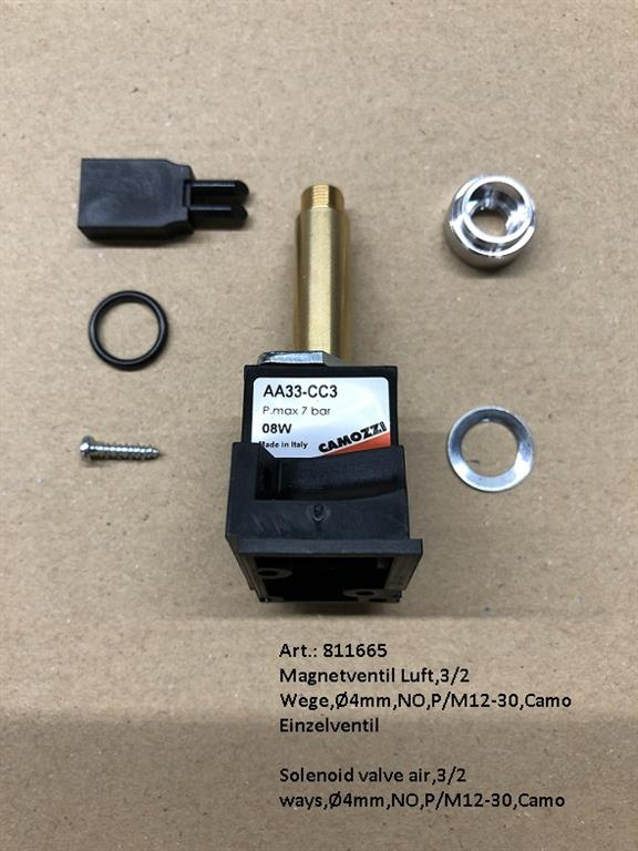 Solenoid valve 3/2 way dia 4 mm