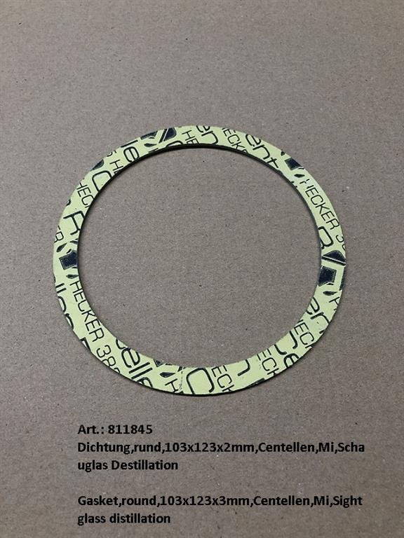 Gasket,round,103x123x3mm,Centellen,Pi/Mi,Sight glass distillation
