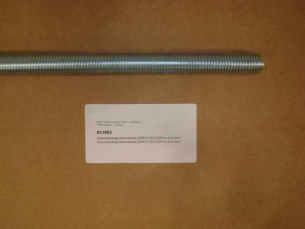 Threaded rod, threaded rod, DIN 976, M20x1000mm, 8.8, galvanized