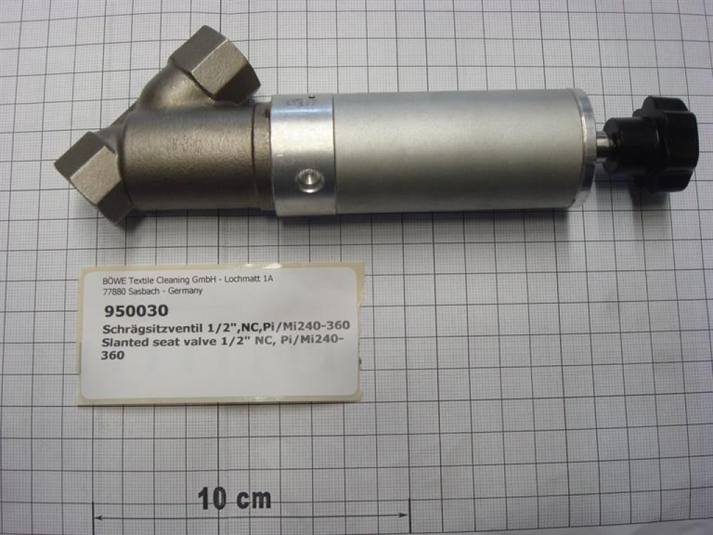 Slanted seat valve,1/2",NC,pneumatic,Pi/Mi240-360