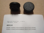 Stopfen m.Rand,rund,Kunststoff,28mm Rohr,schwarz