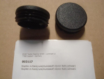 Stopfen m.Rand,rund,Kunststoff,42mm Rohr,schwarz