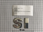 Buchstabe,Schild,Beschriftung,"SI",50mm,Chrom,selbstklebend
