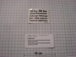 Instruktionsschild 4-sprachig, "Zul.Füllmenge,30Kg/66Lbs",Aufkleber