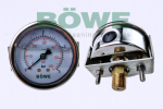 Manometer,0-4 bar,BÖWE,m.Chromring,6.Gen., 1/4"v.hinten,Röhrenfeder